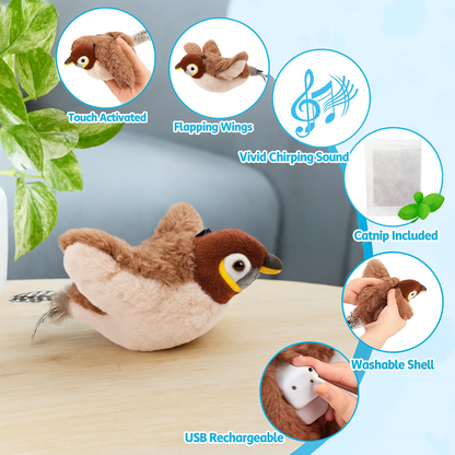 Rechargeable Chirping Bird Toy - Your Cat’s New Best Friend!